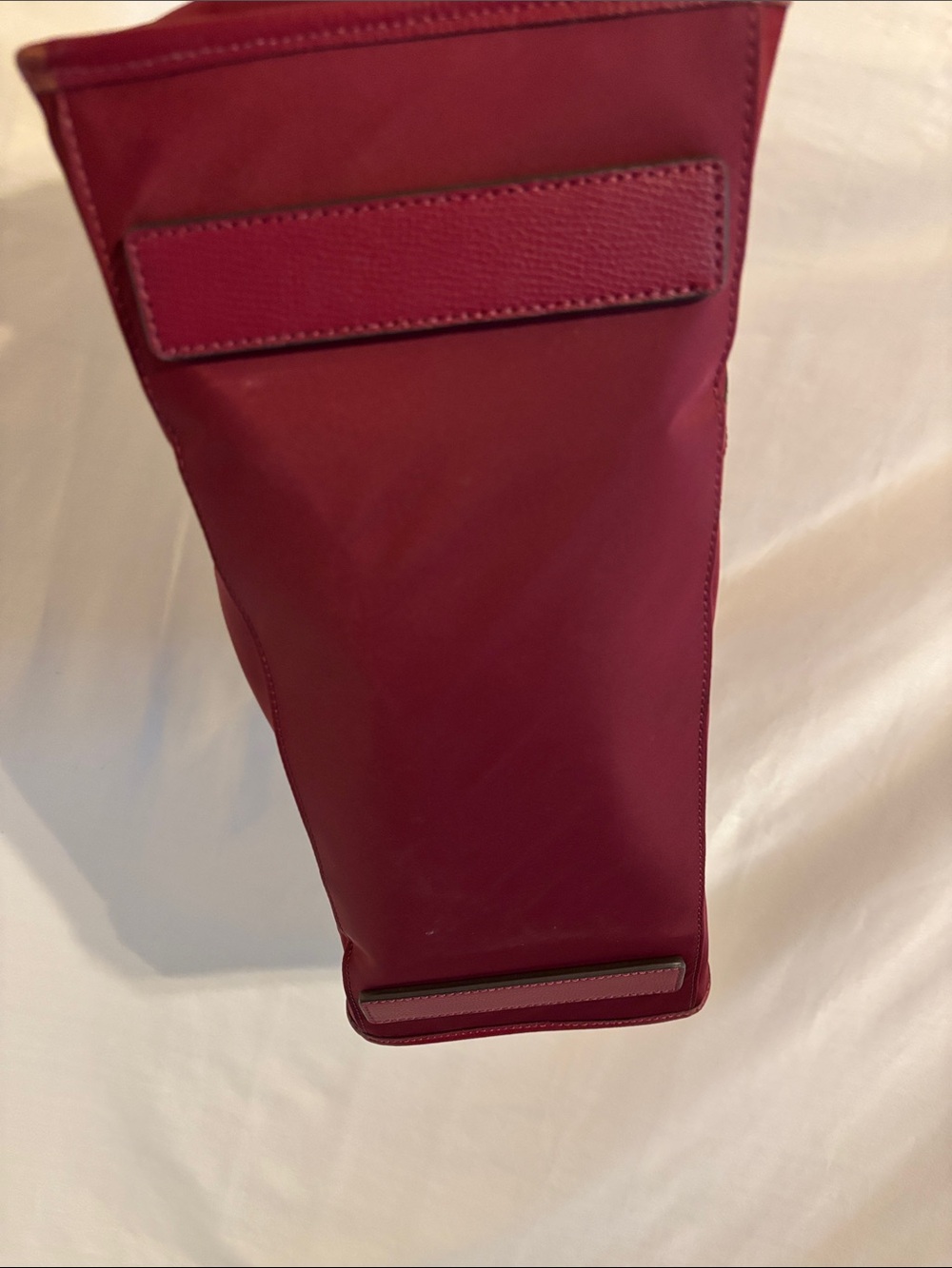 Henri Bendel Womens Tote Bag Purse Maroon Red Nylon - Picture 4 of 11
